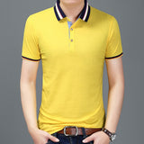 2019 New Fashions Polo Shirt Men Solid Color Summer Short Sleeve Slim Fit Top Grade British Style Polos Casual Mens Clothing - one46.com.au