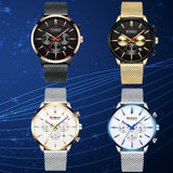 Stainless Steel Mesh Band Fashion Watch Men Waterproof Sport Watches for Men Quartz Clock Casual Business CURREN Wristwatch - one46.com.au