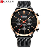 Stainless Steel Mesh Band Fashion Watch Men Waterproof Sport Watches for Men Quartz Clock Casual Business CURREN Wristwatch - one46.com.au