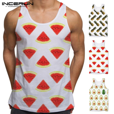 Summer Hawaiian Fruits Camisa HipHop Leisure Vest Men Tank Tops Sleeveless Floral Male Tee Tops Joggers Gyms Tank Tee Hombre - one46.com.au