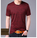 2019 New Fashion Brand T Shirt Mens Striped Summer Street Wear Tops Trends O Neck Top Grade Short Sleeve Tshirts Men Clothes - one46.com.au