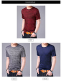 2019 New Fashion Brand T Shirt Mens Striped Summer Street Wear Tops Trends O Neck Top Grade Short Sleeve Tshirts Men Clothes - one46.com.au