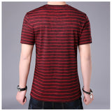 2019 New Fashion Brand T Shirt Mens Striped Summer Street Wear Tops Trends O Neck Top Grade Short Sleeve Tshirts Men Clothes - one46.com.au