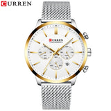 Quartz Business Stainless Steel Watch Men Mesh Band Fashion  Clock Waterproof Sport Watches for Men Casual  CURREN Wristwatch - one46.com.au