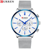 Quartz Business Stainless Steel Watch Men Mesh Band Fashion  Clock Waterproof Sport Watches for Men Casual  CURREN Wristwatch - one46.com.au