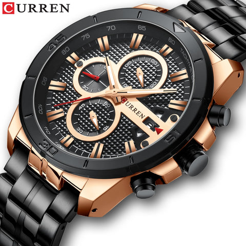 Stainless Steel Business Quartz Men Watch Top Brand Luxury Chronograph  Watches CURREN Wristwatches Men Clock Relogio Masculino - one46.com.au