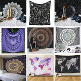 India Mandala Tapestry Wall Hanging Macrame Wall Cloth Tapestries Psychedelic Hippie Night Sky Moon Tapestry Mandala Wall Carpet - one46.com.au