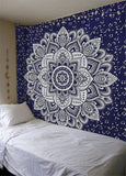 India Mandala Tapestry Wall Hanging Macrame Wall Cloth Tapestries Psychedelic Hippie Night Sky Moon Tapestry Mandala Wall Carpet - one46.com.au