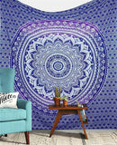 India Mandala Tapestry Wall Hanging Macrame Wall Cloth Tapestries Psychedelic Hippie Night Sky Moon Tapestry Mandala Wall Carpet - one46.com.au