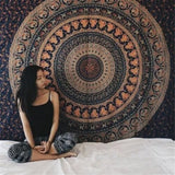 India Mandala Tapestry Wall Hanging Macrame Wall Cloth Tapestries Psychedelic Hippie Night Sky Moon Tapestry Mandala Wall Carpet - one46.com.au