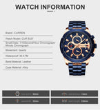 Stainless Steel Business Quartz Men Watch Top Brand Luxury Chronograph  Watches CURREN Wristwatches Men Clock Relogio Masculino - one46.com.au