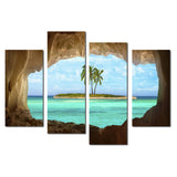 11449 4 Island Coconut Painting Outside The Cave Frameles Painting Decoration Art Canvas Modern Home Decoration Painting - one46.com.au