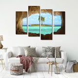 11449 4 Island Coconut Painting Outside The Cave Frameles Painting Decoration Art Canvas Modern Home Decoration Painting - one46.com.au