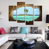 11449 4 Island Coconut Painting Outside The Cave Frameles Painting Decoration Art Canvas Modern Home Decoration Painting - one46.com.au