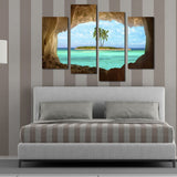 11449 4 Island Coconut Painting Outside The Cave Frameles Painting Decoration Art Canvas Modern Home Decoration Painting - one46.com.au