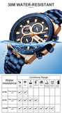 Relogios Masculino Mens Watch Sports Luxury Brand Stainless Steel Wrist Watch Chronograph Army Military Quartz Watches - one46.com.au