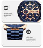 Relogios Masculino Mens Watch Sports Luxury Brand Stainless Steel Wrist Watch Chronograph Army Military Quartz Watches - one46.com.au
