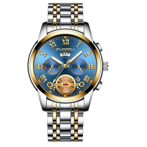 Relogio Masculino Men's Watch FNGEEN Brand Tourbillon Quartz Wristwatch Date Week Luminous Display Decoration Business Men Watch - one46.com.au