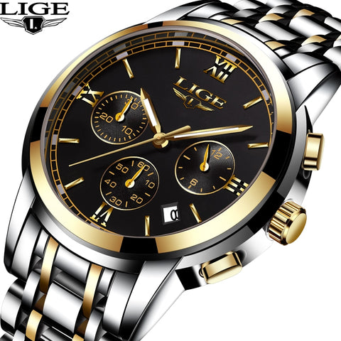 2019 New LIGE Mens Watches Top Brand Luxury Stopwatch Sport waterproof Quartz Watch Man Fashion Business Clock relogio masculino - one46.com.au
