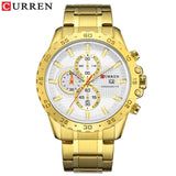 Stainless Steel Quartz Luxury Brand  Watches Men Chronograph Wristwatch Sporty  Clock Male Casual Business Quartz  CURREN Watch - one46.com.au