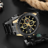 Stainless Steel Quartz Luxury Brand  Watches Men Chronograph Wristwatch Sporty  Clock Male Casual Business Quartz  CURREN Watch - one46.com.au