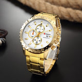 Stainless Steel Quartz Luxury Brand  Watches Men Chronograph Wristwatch Sporty  Clock Male Casual Business Quartz  CURREN Watch - one46.com.au