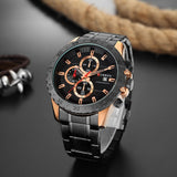 Stainless Steel Quartz Luxury Brand  Watches Men Chronograph Wristwatch Sporty  Clock Male Casual Business Quartz  CURREN Watch - one46.com.au