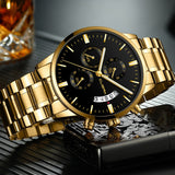 Watch Men Gold And Black Mens Watches Top Brand Luxury Sports Watches 2019 Reloj Hombre - one46.com.au