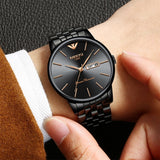 NIBOSI Fashion Luxury Brand Watches Men Stainless Steel Mesh Band Quartz Sport Watch Chronograph Men's Wrist Watches Clock Men - one46.com.au