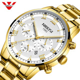 NIBOSI Relogio Masculino Men Watch Chronograph Stainless Steel Watches Men Waterproof Quartz Watch Luxury Casual Business Clock - one46.com.au