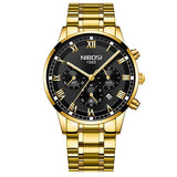 NIBOSI Relogio Masculino Men Watch Chronograph Stainless Steel Watches Men Waterproof Quartz Watch Luxury Casual Business Clock - one46.com.au