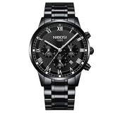 NIBOSI Relogio Masculino Men Watch Chronograph Stainless Steel Watches Men Waterproof Quartz Watch Luxury Casual Business Clock - one46.com.au