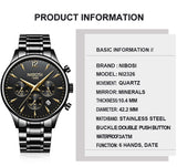 NIBOSI Luxury Brand Men Watches Chronograph Men Sports Clock Watches Waterproof Full Steel Quartz Men's Watch Relogio Masculino - one46.com.au