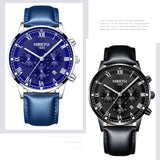 NIBOSI Business Blue Watch Men Waterproof Calendar Analogue Quartz Watches Men Genuine Leather Watch For Men Relogio Masculino - one46.com.au