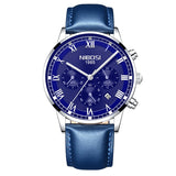 NIBOSI Business Blue Watch Men Waterproof Calendar Analogue Quartz Watches Men Genuine Leather Watch For Men Relogio Masculino - one46.com.au