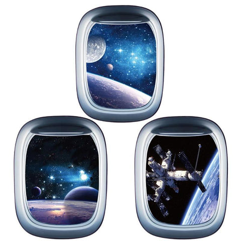 3D Starry Sky Planet Spaceship PVC Waterproof Self-Adhesive Wall Stickers DIY Removable Decals Living Room Bedroom Decor - one46.com.au
