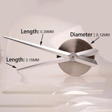 Modern Large Wall Clock DIY 3D Quartz Clock Decorative Watch For Living Room Kitchen Bedroom Office Frameless  DecorationBlack - one46.com.au