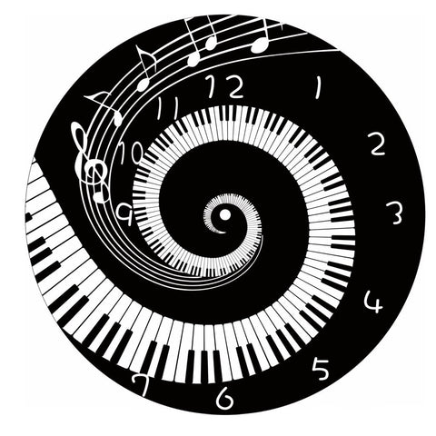 DIY Piano Acrylic Mirror Wall Clock Modern Home Decor Living Room Wall Sticker Clocks E2S - one46.com.au