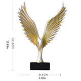Wings Figurines Resin Ornaments Creative Wings Statue Retro Desktop Crafts Artwork Home Office Decoration - one46.com.au