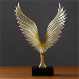 Wings Figurines Resin Ornaments Creative Wings Statue Retro Desktop Crafts Artwork Home Office Decoration - one46.com.au