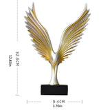 Wings Figurines Resin Ornaments Creative Wings Statue Retro Desktop Crafts Artwork Home Office Decoration - one46.com.au