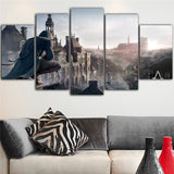 5Pieces Canvas Prints Waterproof Ink Oil Painting Assassins Creed Canvas Art Pictures For Room Tableau Mural Wall Prints Poster - one46.com.au