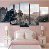 5Pieces Canvas Prints Waterproof Ink Oil Painting Assassins Creed Canvas Art Pictures For Room Tableau Mural Wall Prints Poster - one46.com.au