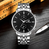 Men's Wrist Watches Mens Watches Top Brand Luxury Orlando Clock Stainless Steel Men's Watch Men erkek kol saati reloj hombre - one46.com.au