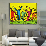 Keith Haring Pop Art Canvas Print Cartoon Oil Painting For Living Room,Bedroon,Canvas Art Print Abstract Wall Painting - one46.com.au