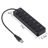 4/7 Port USB HUB High Speed 5Gbps USB 3.0 Splitter with Switch for Computer USB Splitter High Speed For PC Computer Accessories - one46.com.au