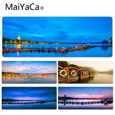 MaiYaCa  West Lake Night Scene Keyboard Gaming MousePads Size for 40x90CM Speed Version Gaming Mousepads - one46.com.au