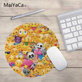 MaiYaCa Unique Desktop Pad Game Mousepad Gamer Speed Mice Retail Small Round Rubber Mousepad For I Love Emojis - one46.com.au