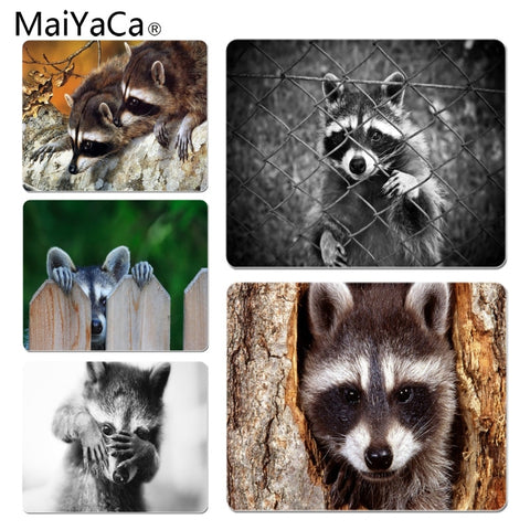 MaiYaCa Personalized Fashion Raccoon Anti-Slip Durable Silicone Computermats Size for 180x220x2mm and 250x290x2mm Small Mousepad - one46.com.au