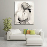 13128y Sketch Style Beauty Back Chest Frameless Canvas Painting Decoration Art Canvas Modern Home Decoration Painting - one46.com.au